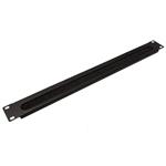 19" kabelový vstup 1U, kartáčový, černý