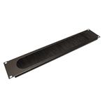 19" kabelový vstup 2U, kartáčový, černý