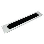 19" kabelový vstup 2U, kartáčový, šedý