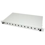 19'' optická vana, výsuvná, 1U, 12x SC (simplex) / LC (duplex), šedá