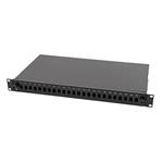 19'' optická vana,výsuvná,1U, 24x SC (simplex) / LC (duplex), černá