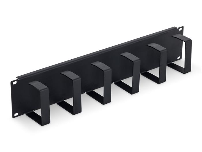 19" vyvazovací panel 2U 6x háček 70x85mmb black