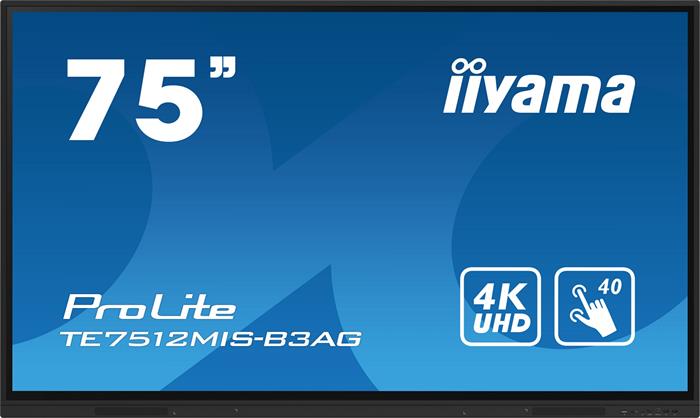 75" iiyama TE7512MIS-B3AG:IPS,4K,40P,USB-C