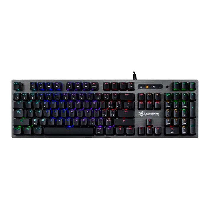 A4tech Bloody B760 podsvícená mechanická herní klávesnice, Green Switch, USB, CZ, černá