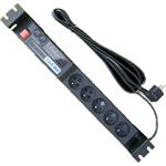 Acar 504WF Rack, 19" napájecí panel, 5x230V, 3m, černý