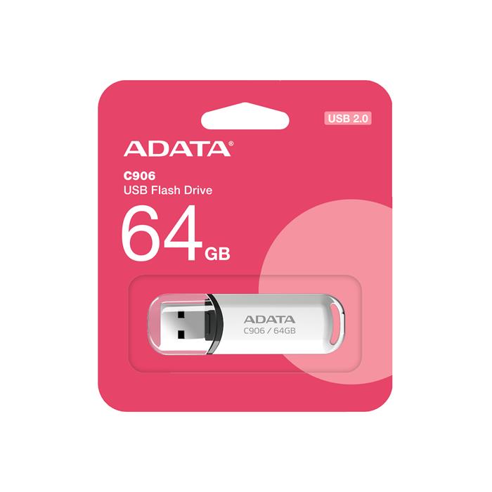 ADATA C906 64GB flash disk, USB 2.0, bílý