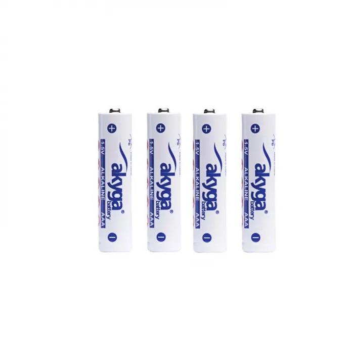 Akyga alkalická baterie AAA LR03 Zn-MnO2, 1.5V/1300mAh, shrink 4x