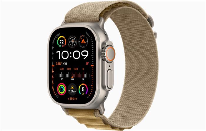 Apple Watch Ultra 2 (2024) 49mm Přírodní titan se žlutohnědým alpským tahem S