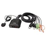 Aten CS52DP, KVM přepínač (USB, DP, Audio) 2:1, DP + USB C, USB
