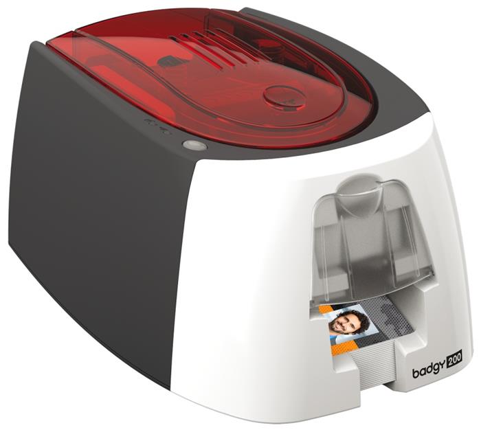 BADGY 200, Card Printer, barevná tiskárna karet, podavač, výstupní zásobník, tisk po celé ploše, USB