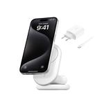 Belkin BOOST CHARGE Qi2 15W 2v1 Magnetický nabíjecí stojan, skládací, bílá
