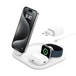 Belkin BOOST CHARGE Qi2 15W 3v1 Magnetický nabíjecí stojan, skládací, bílá