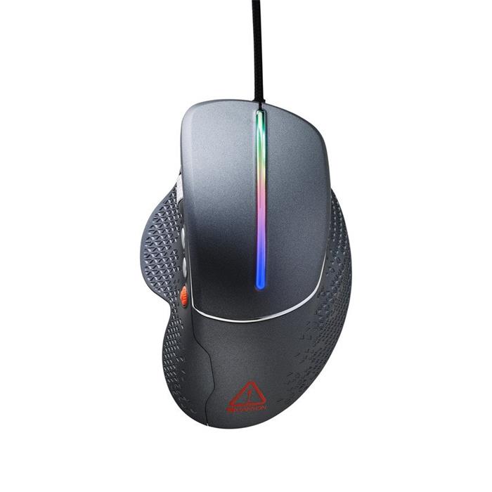 CANYON herní myš APSTAR, 6 programovatelných tlačítek, senzor Sunplus, až 6400 DPI, opletený kabel,RGB podsvícení, šed