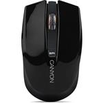 CANYON myš optická bezdrátová CMSW5, nastavitelné rozlišení 800/1280 dpi, 4 tlačítek, USB nano reciever, černá