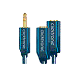 ClickTronic OFC kabelová redukce, jack 3,5M - 2x jack 3,5F, 10cm