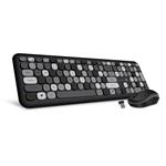 CONNECT IT FASHION set bezdrátové klávesnice a myši, USB, CZ, černo-šedý
