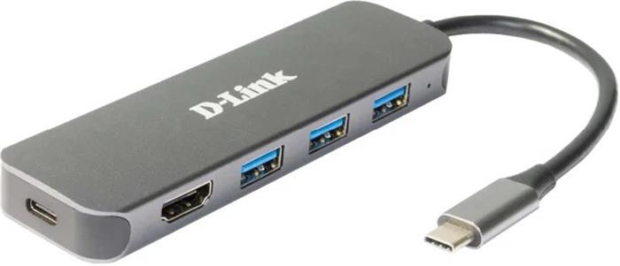 D-Link 5-v-1 USB-C Hub s HDMI/Power Delivery