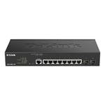D-Link DGS-2000-10P 8-port Gbit PoE Managed Switch incl. 2 x SFP- Maximum PoE Budget 65W- 8 x 10/100/1000BASE-T PoE 