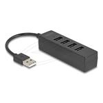 Delock 4portový USB 2.0 hub, černý
