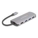 Delock 7portový USB 3.1 hub s HDMI výstupem, PD 3.0 90 Wattů