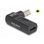 Delock Adaptér na kabel na nabíjení laptopu, ze zásuvky USB Type-C na zástrčku 5,5 x 2,5 mm, úhlový 90