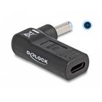 Delock Adaptér na kabel na nabíjení laptopu, ze zásuvky USB Type-C na zástrčku HP 4,5 x 3,0 mm, úhlový 90°