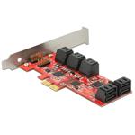 Delock interní SATA III řadič, 10x SATA port, low profile, PCIe