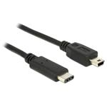 Delock kabel USB-C samec -> USB Mini-B samec, 1m, černý