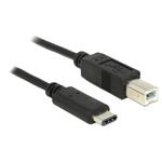 Delock kabel USB Typ-C 2.0 samec > USB 2.0 typ B samec 1 m černý 