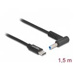 Delock Nabíjecí kabel pro laptop, ze zástrčky rozhraní USB Type-C na zástrčku HP 4,5 x 3,0 mm