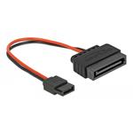 Delock Napájecí kabel SATA 15 pin samice > Slim SATA 6 pin samice 10 cm