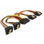 Delock napájecí SATA kabel. 1x female -> 2x přímý + 2x lomený dolů, 15cm