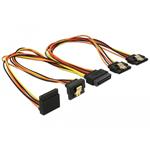 Delock napájecí SATA kabel. 1x female -> 2x přímý + 2x lomený nahoru, 30cm