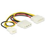Delock Power Cable 4 pin male > 1 x 4 pin female + 1 x 3 pin male (fan) 14 cm 