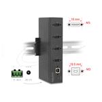 Delock Průmyslový rozbočovač ze 4 x USB 2.0 Typ-A s ochranou proti elektrostatickému výboji (ESD) až 15 kV,DIN