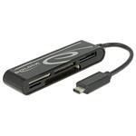 Delock USB 2.0 čtečka paměťových karet, 5 slotů, USB-C, černá