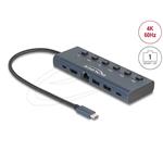 Delock USB-C Dokovací stanice 4K - HDMI / USB / Gigabit LAN / PD 3.0 90 W s přepínači