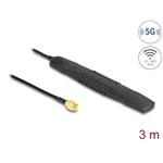 Delock všesměrová 5G/4G LTE anténa, 2.5dBi, SMA, 3m kabel, samolepící