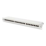 DIGITUS 19" osazený patch panel CAT 6, STP, 24port, 1U, vyvazovací lišta, šedý