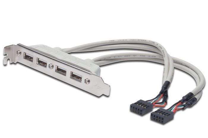 Digitus záslepka slotu se 4 USB 2.0 porty, kabel 2x 9-pin 0.25m