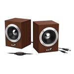 Genius SP-HF280, 2.0 reprosoustava k PC, 6W RMS, dřevěná, hnědá