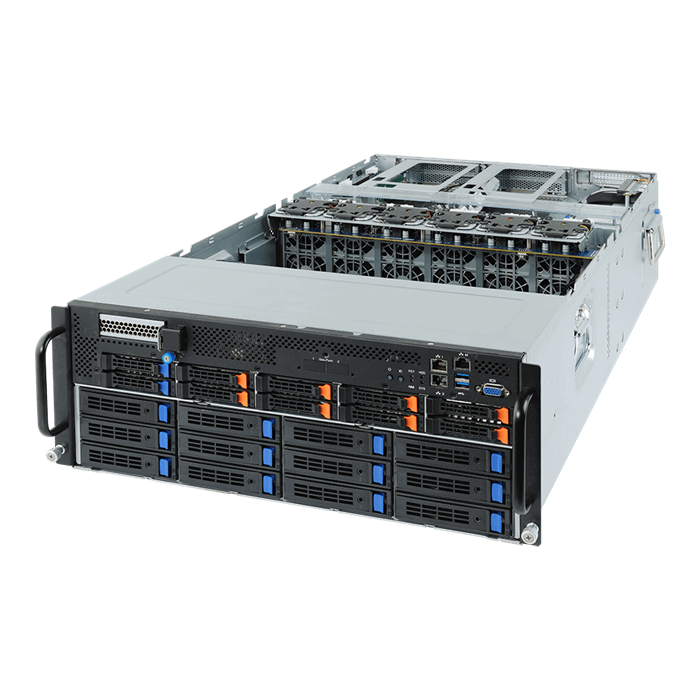 GPU server G482-Z50 4U 2S-SP3(240W), 2×10GbE-T,8NVMe,2SFF,12sATA(HBA3008),10GPU(g3), 32DDR4-3200, IPMI, rPS (80+PLAT)