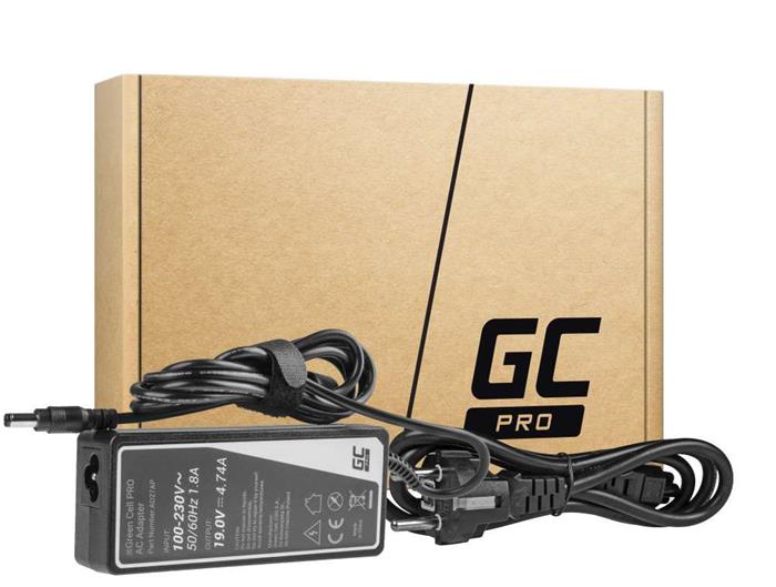 Green Cell PRO Charger / AC Adapter 19V 4.74A 90W for Asus A52 K50IJ K52 K52F K52J K53S K53SV X52 X52J X53S X53U X54C X