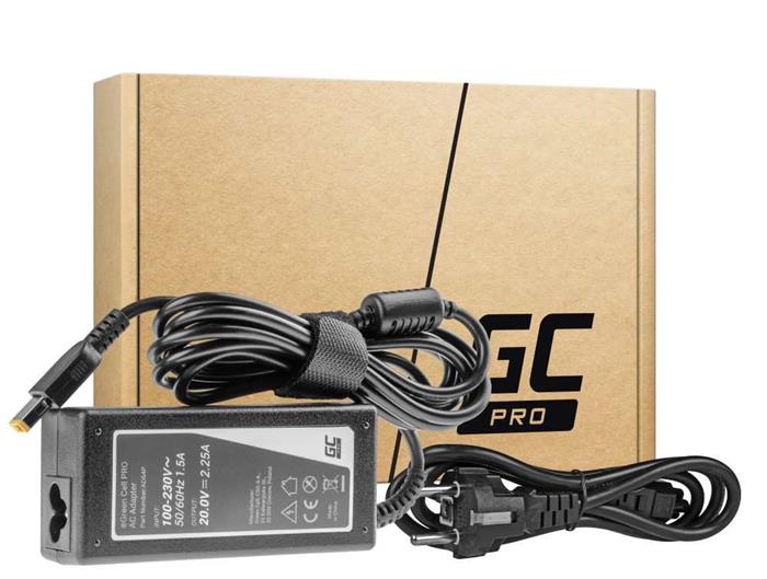 Green Cell PRO Charger / AC Adapter 20V 2.25A 45W for Lenovo G40-30 G50-30 V110-15IAP V130-15IGM Yoga 300-11IBR ThinkPa