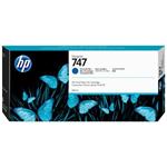HP inkoustová kazeta P2V85A, HP 747, chromatická modrá, 300ml
