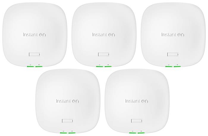 HPE Aruba Networking Instant On Access Point Dual Radio Tri Band 2x2 Wi-Fi 6E 5Pack + 5 Mount Brackets AP32 (RW)