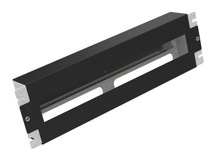 Instalační panel 3U s DIN lištou do 19" rozvaděče, BK RAL9005