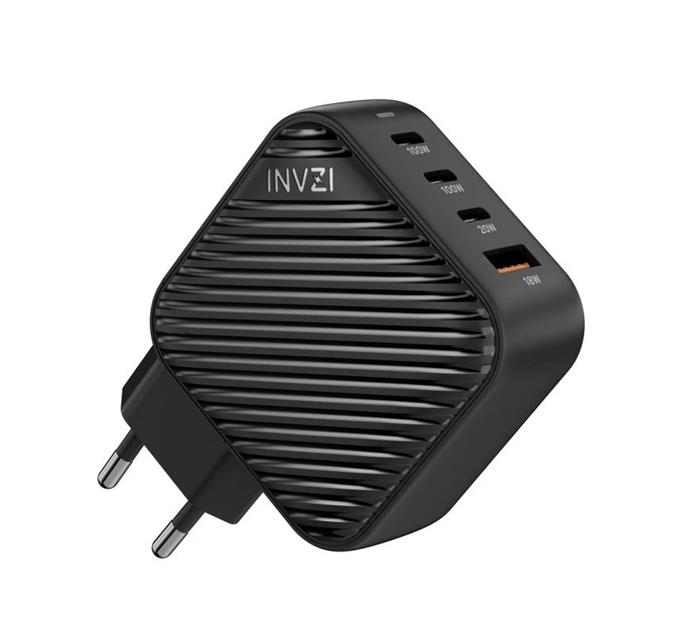 Invzi 100W GaN USB-C adaptér, 3x USB-C + 1x USB-A, EU koncovka