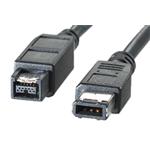 Kabel Firewire 1394 - 1394b, (6/9), 1.8m černý