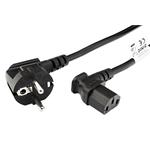 Kabel síťový, CEE 7/7(M) - IEC320 C13 lomený 90° vlevo, 3m, černý